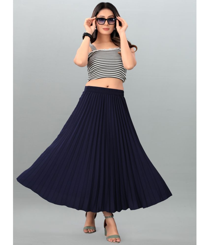     			Femvy Blue Polyester Women's Flared Skirt ( Pack of 1 )