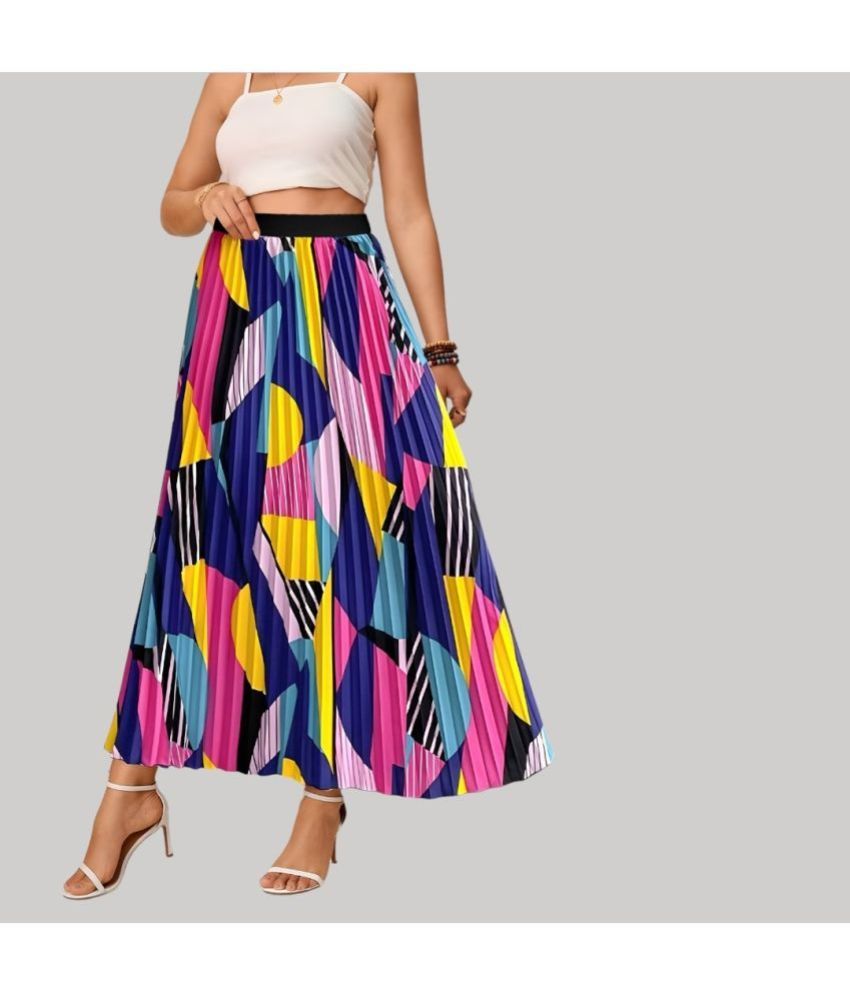     			Femvy Multi Color Crepe Women's Flared Skirt ( Pack of 1 )