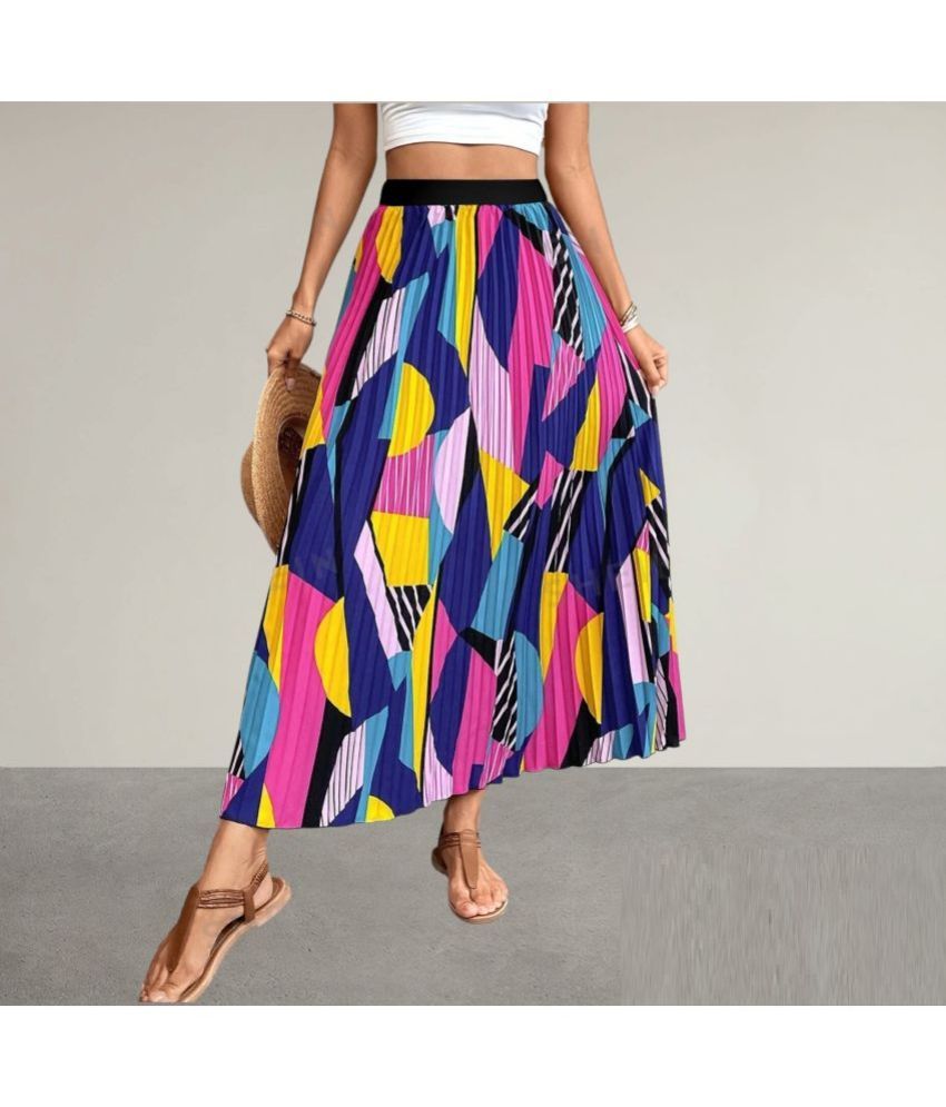     			Femvy Multi Color Crepe Women's Flared Skirt ( Pack of 1 )