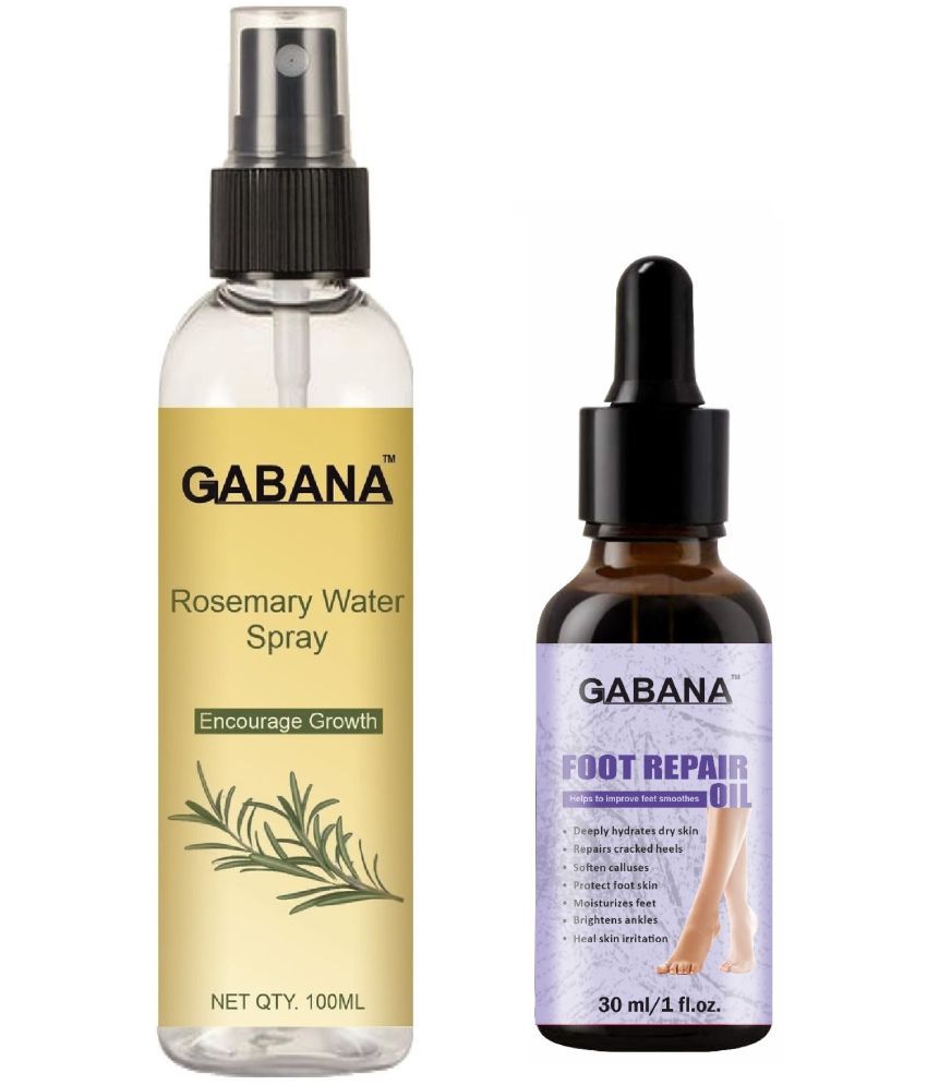     			Gabana Beauty Natural Rosemary Water | Hair Spray For Regrowth 100ml & Foot Repair Oil/Serum 30ml - Set of 2 Items