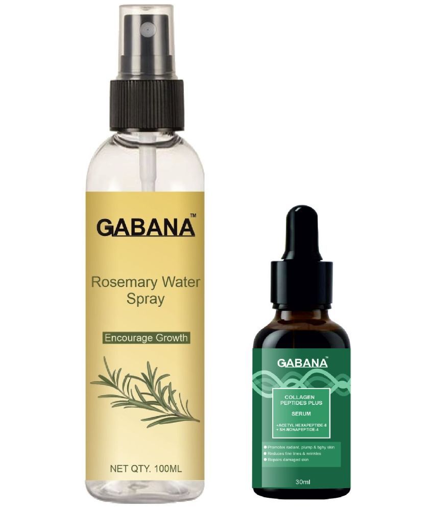     			Gabana Beauty Natural Rosemary Water | Hair Spray For Regrowth 100ml & Collagen Peptide Plus Face Serum 30ml - Set of 2 Items