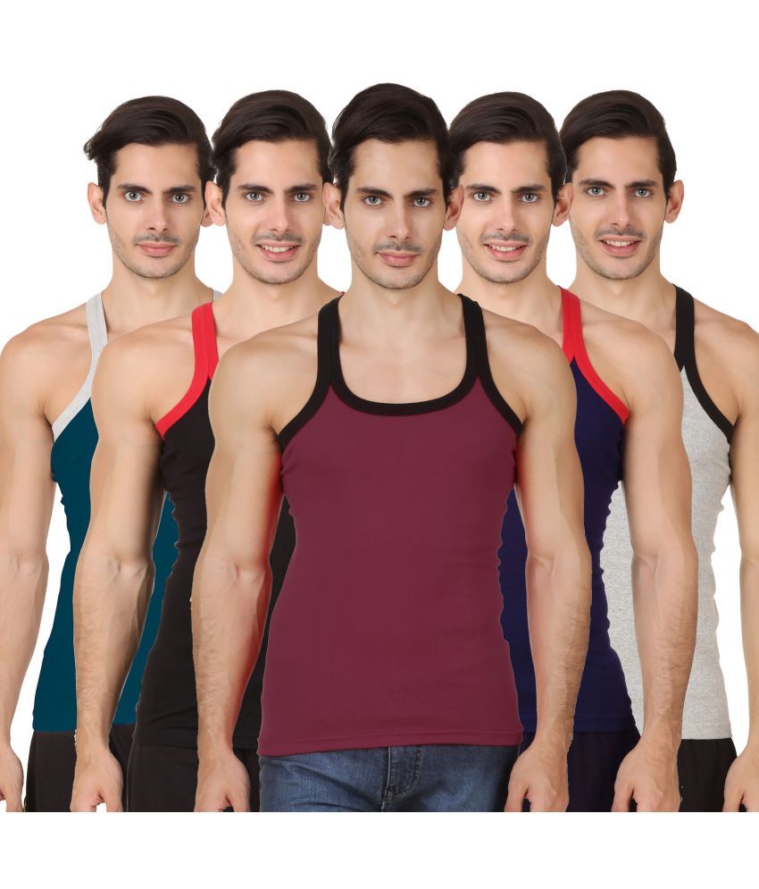     			HAP Pack of 5 Cotton Men's Vest ( Multi )