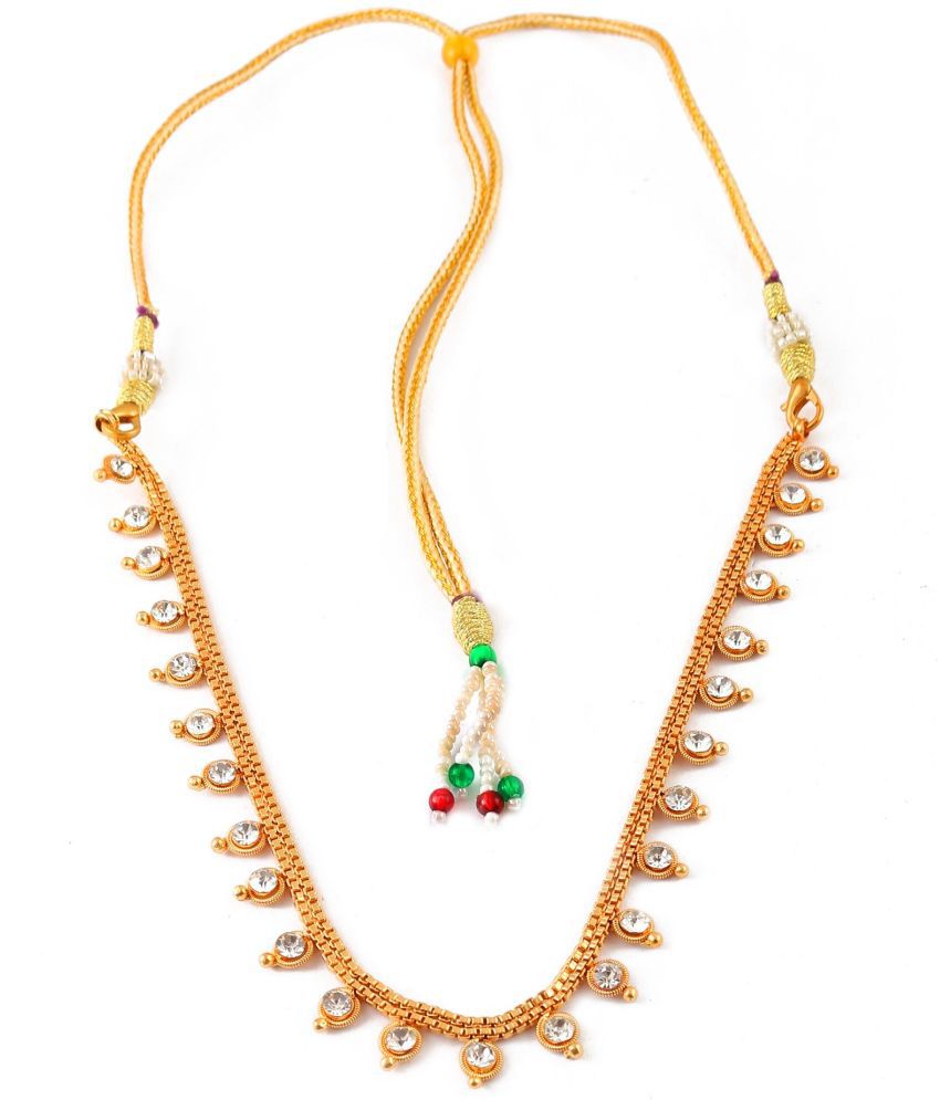     			Jewar Mandi Gold Brass Necklace ( Pack of 1 )