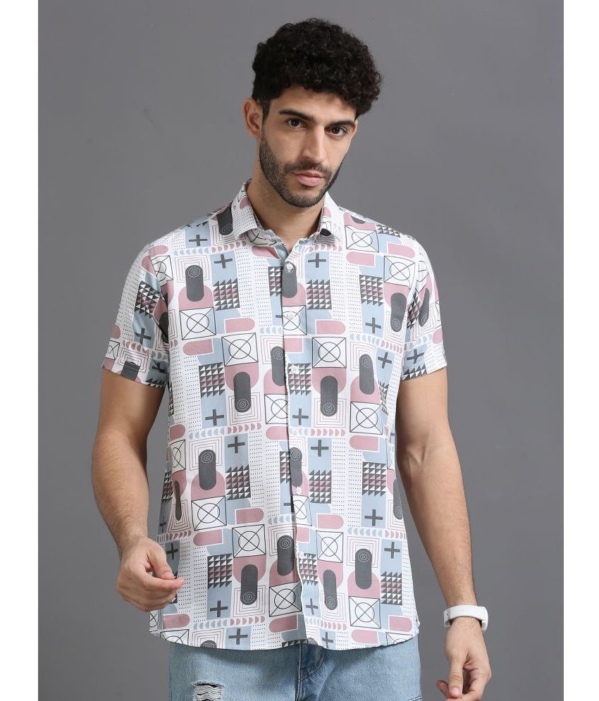     			KIBIT Polyester Regular Fit Printed Half Sleeves Men's Casual Shirt - Multicolor ( Pack of 1 )