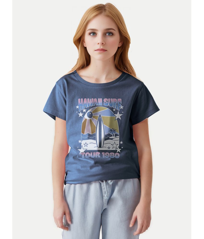     			Radprix Navy Blue Cotton Blend Girls T-Shirt ( Pack of 1 )