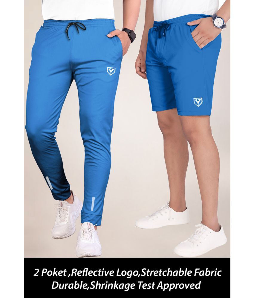     			Septem Blue Polyester Men's Shorts ( Pack of 2 )