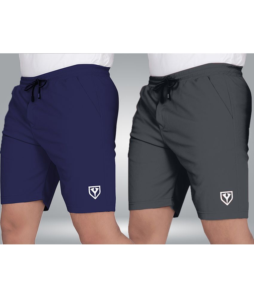     			Septem Multicolor Polyester Men's Shorts ( Pack of 2 )