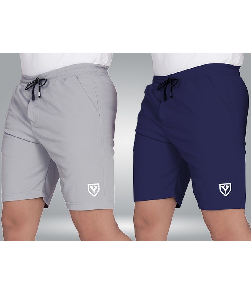     			Septem Navy Polyester Men's Shorts ( Pack of 2 )