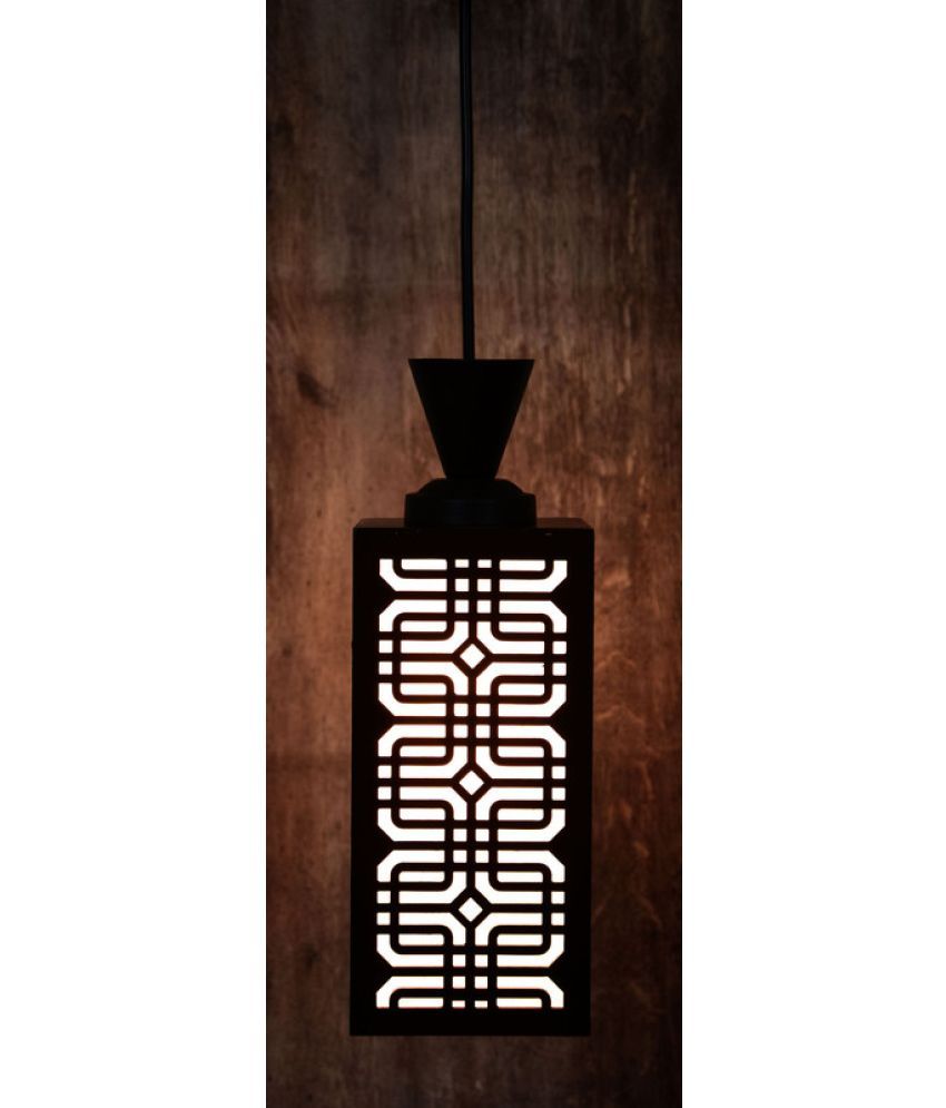     			Somil Wood Hanging Light Pendant Black - Pack of 1