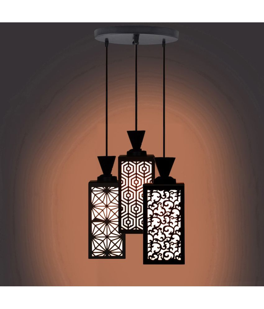     			Somil Wood Hanging Light Pendant Black - Pack of 1