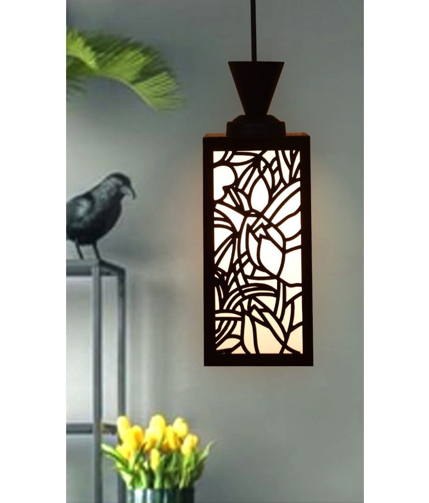     			Somil Wood Hanging Light Pendant Black - Pack of 1