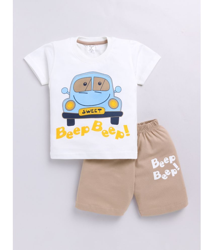     			Todd N Teen Gray Cotton Baby Boy T-Shirt & Shorts ( Pack of 1 )