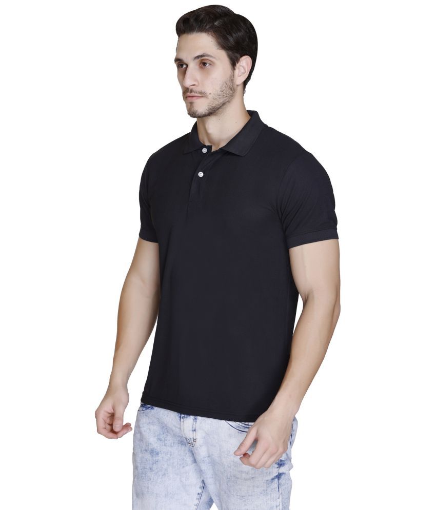     			Trooika Polyester Regular Fit Solid Half Sleeves Men's Polo T Shirt - Black ( Pack of 1 )