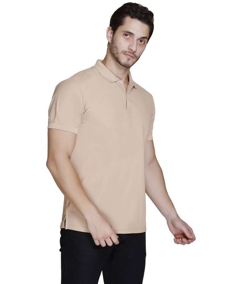     			Trooika Polyester Regular Fit Solid Half Sleeves Men's Polo T Shirt - Beige ( Pack of 1 )