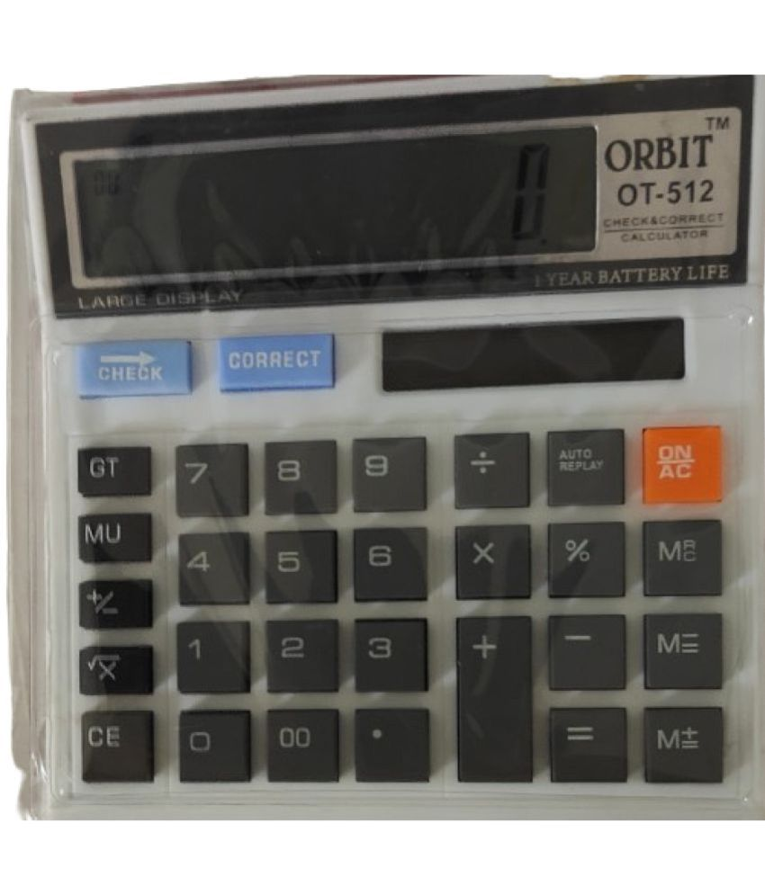     			2339 LIGHT GREY - YESKART LIGHT GREY 1PC  OT-512WT  CALCULATOR 120 Steps Check & Correct 12 Digit Premium Desktop Calculator( PACK OF 1)