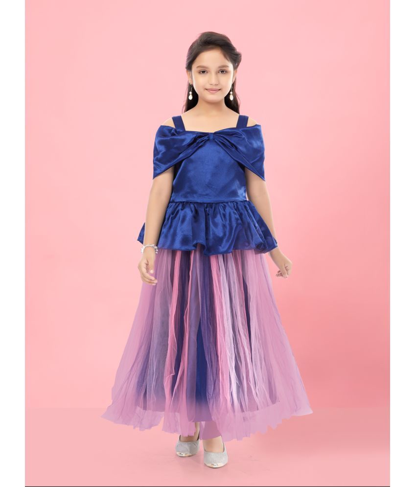     			Aarika Blue Silk Girls Gown ( Pack of 1 )