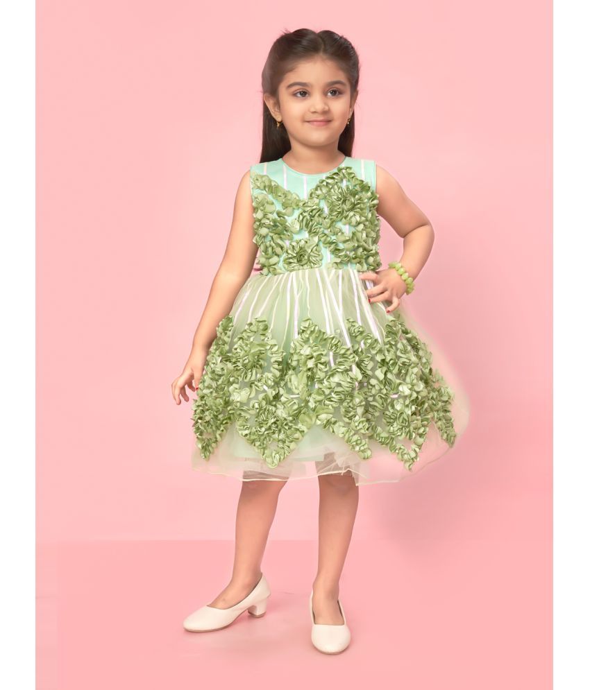     			Aarika Net Frock For Girls ( Pack of 1 , Green )