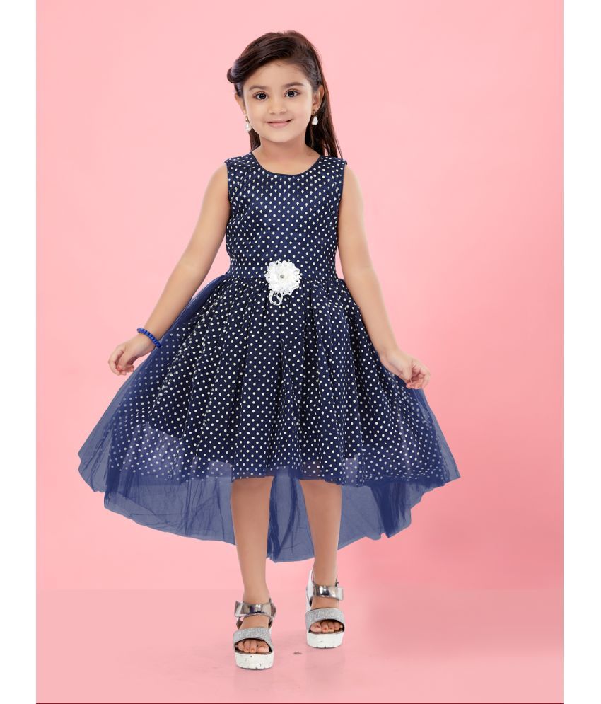     			Aarika Navy Blue Net Girls Frock ( Pack of 1 )