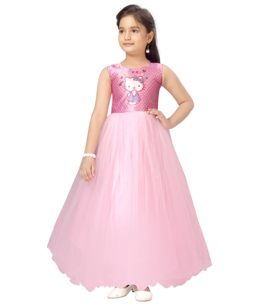     			Aarika Pink Nylon Girls Gown ( Pack of 1 )