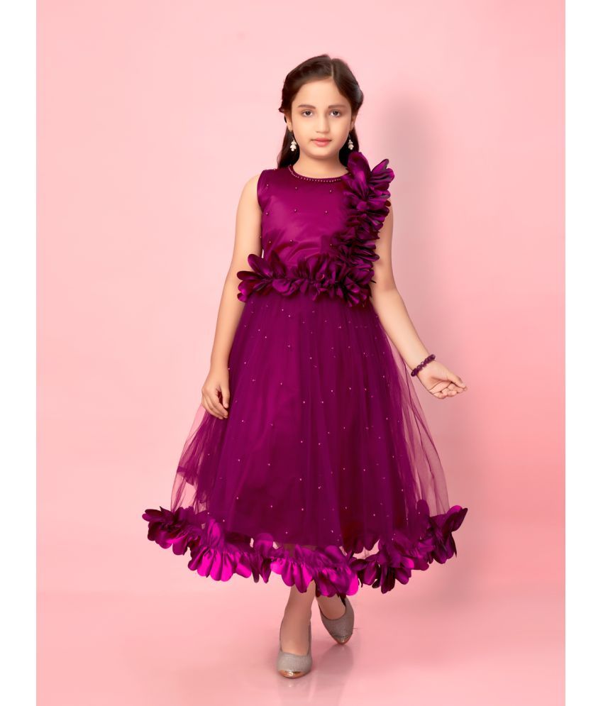     			Aarika Purple Nylon Girls Gown ( Pack of 1 )