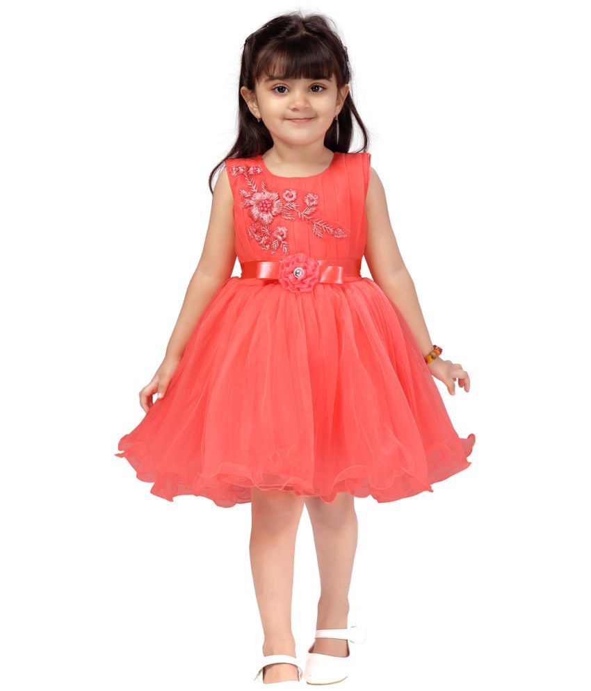     			Aarika Red Net Girls Frock ( Pack of 1 )