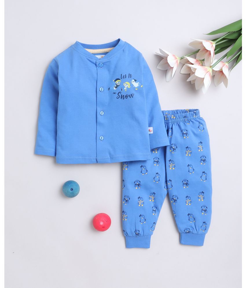     			BUMZEE Pack of 1 Baby Boys Cotton Sweatshirt & Jogger Set ( Blue )