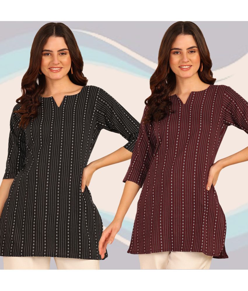     			DSK STUDIO Cotton Striped Straight Women's Kurti - Multicolor ( Pack of 2 )