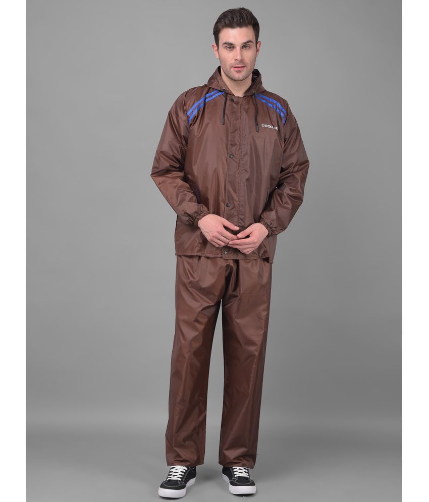     			Dollar Brown Polyester Men's Rain Suit ( Pack of 1 )