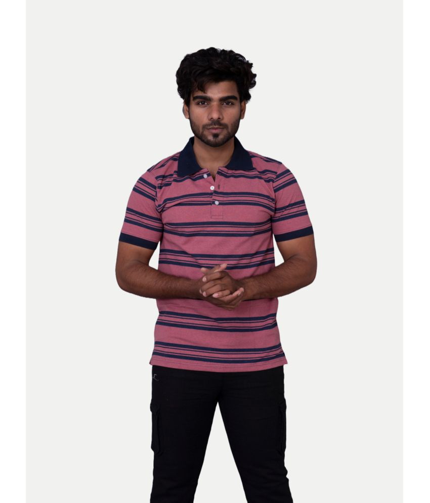     			Radprix Cotton Blend Regular Fit Striped Half Sleeves Men's T-Shirt - Red ( Pack of 1 )