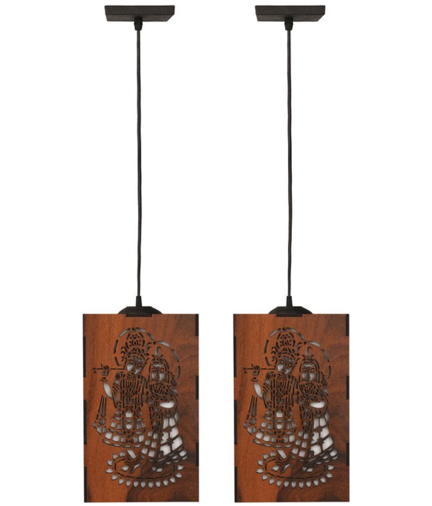     			Somil Wood Hanging Light Pendant Black - Pack of 2