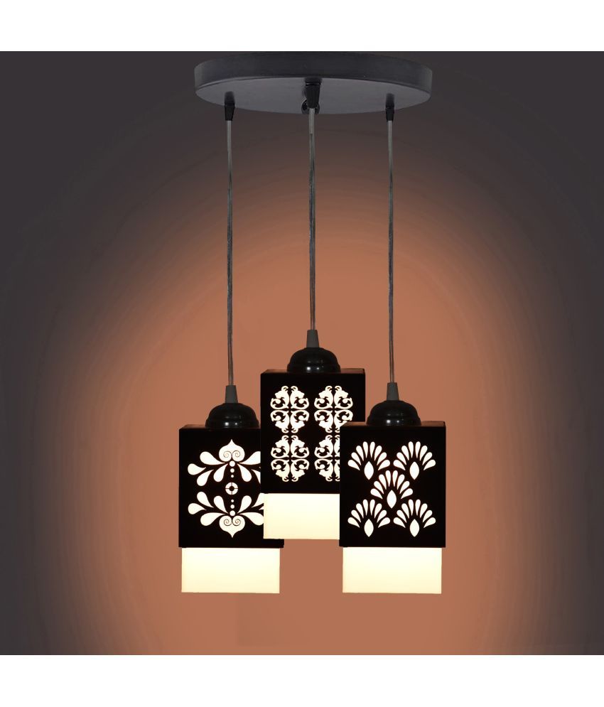     			Somil Wood Hanging Light Pendant Black - Pack of 1