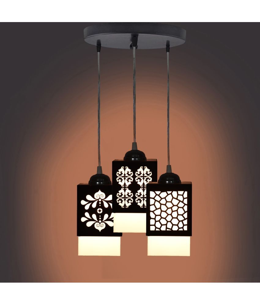     			Somil Wood Hanging Light Pendant Black - Pack of 1