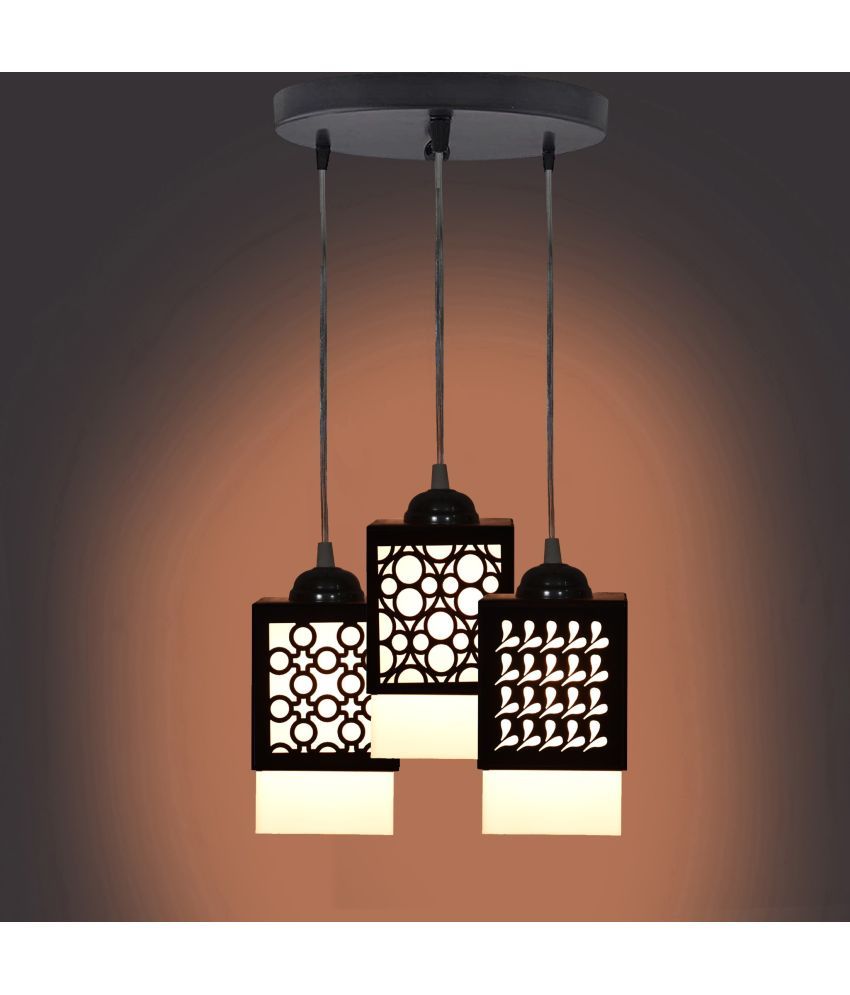     			Somil Wood Hanging Light Pendant Black - Pack of 1