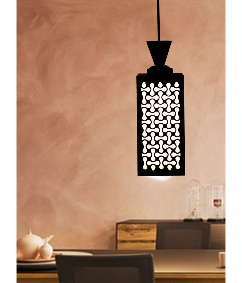     			Somil Wood Hanging Light Pendant Black - Pack of 1