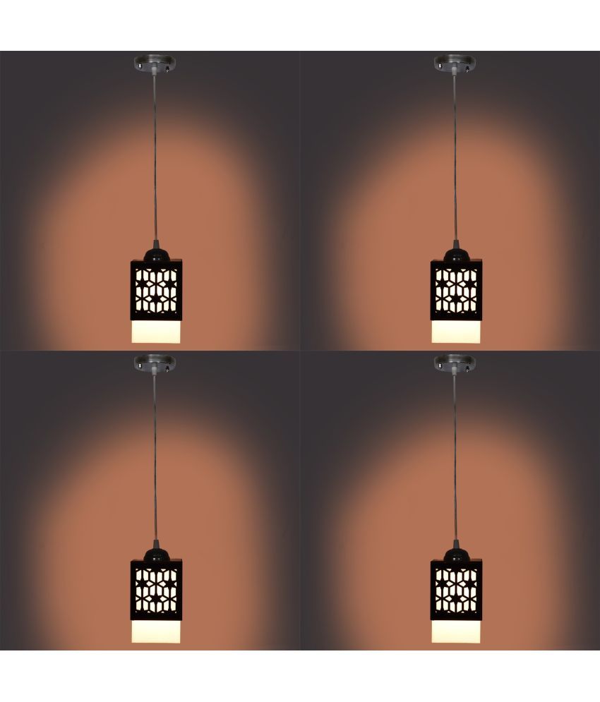     			Somil Wood Hanging Light Pendant Black - Pack of 4