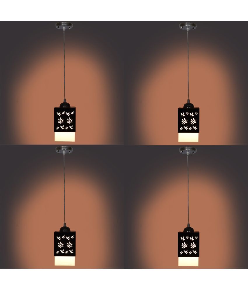     			Somil Wood Hanging Light Pendant Black - Pack of 4