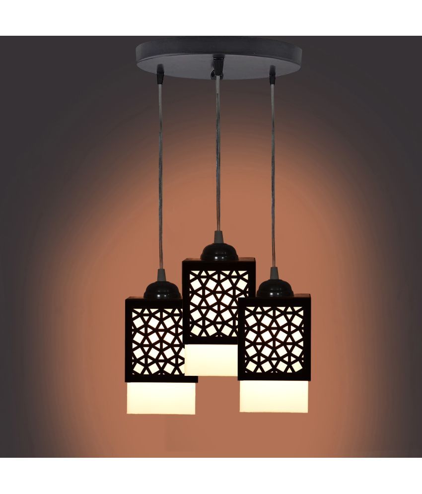     			Somil Wood Hanging Light Pendant Black - Pack of 1