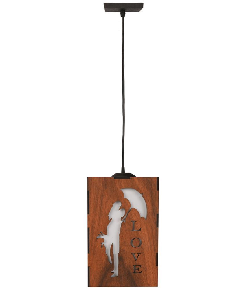     			Somil Wood Hanging Light Pendant Black - Pack of 1