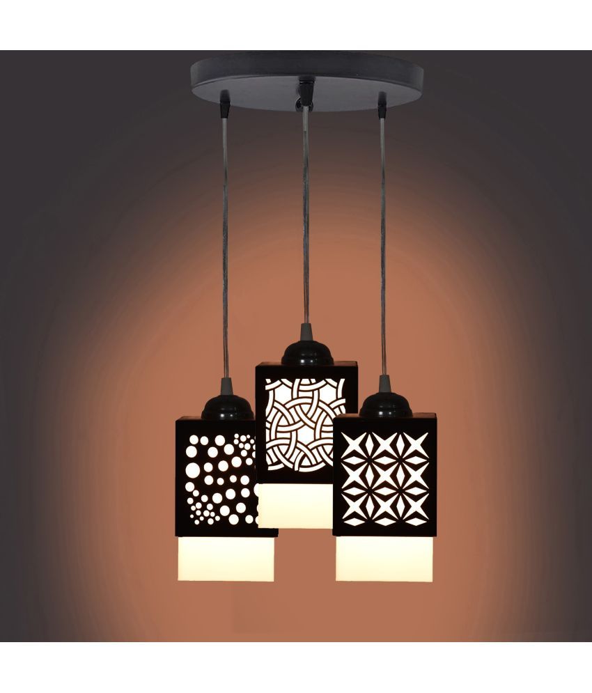     			Somil Wood Hanging Light Pendant Black - Pack of 1