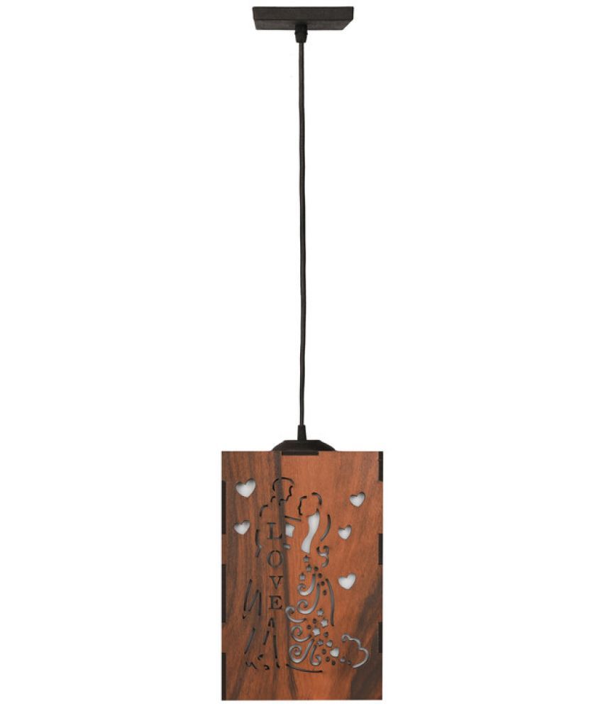     			Somil Wood Hanging Light Pendant Black - Pack of 1