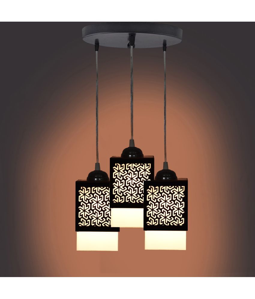     			Somil Wood Hanging Light Pendant Black - Pack of 1