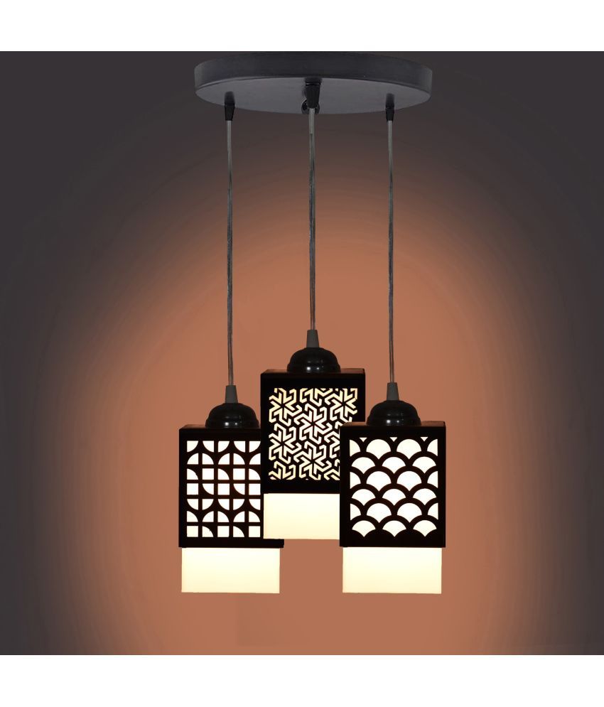     			Somil Wood Hanging Light Pendant Black - Pack of 1