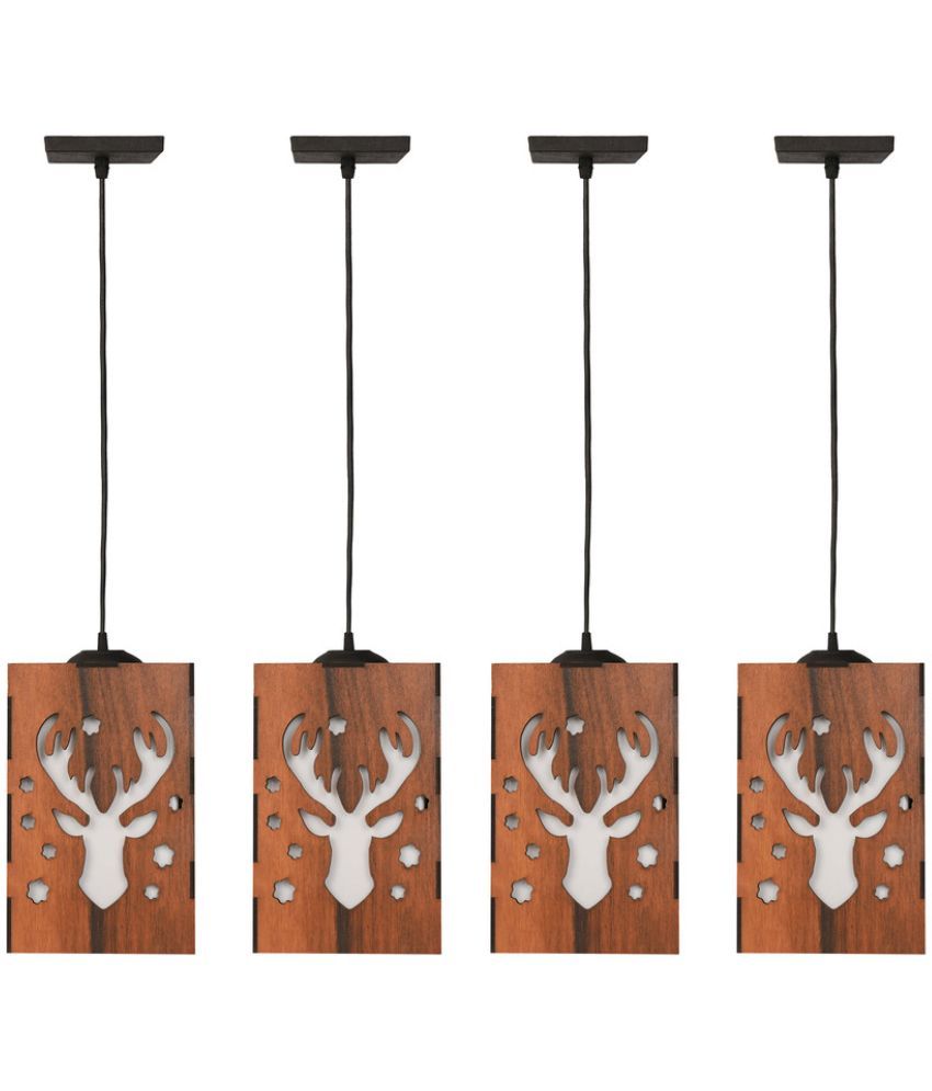     			Somil Wood Hanging Light Pendant Black - Pack of 4