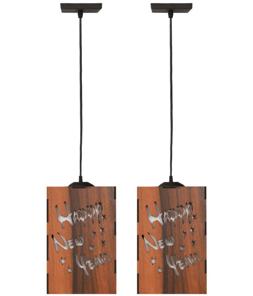     			Somil Wood Hanging Light Pendant Black - Pack of 2