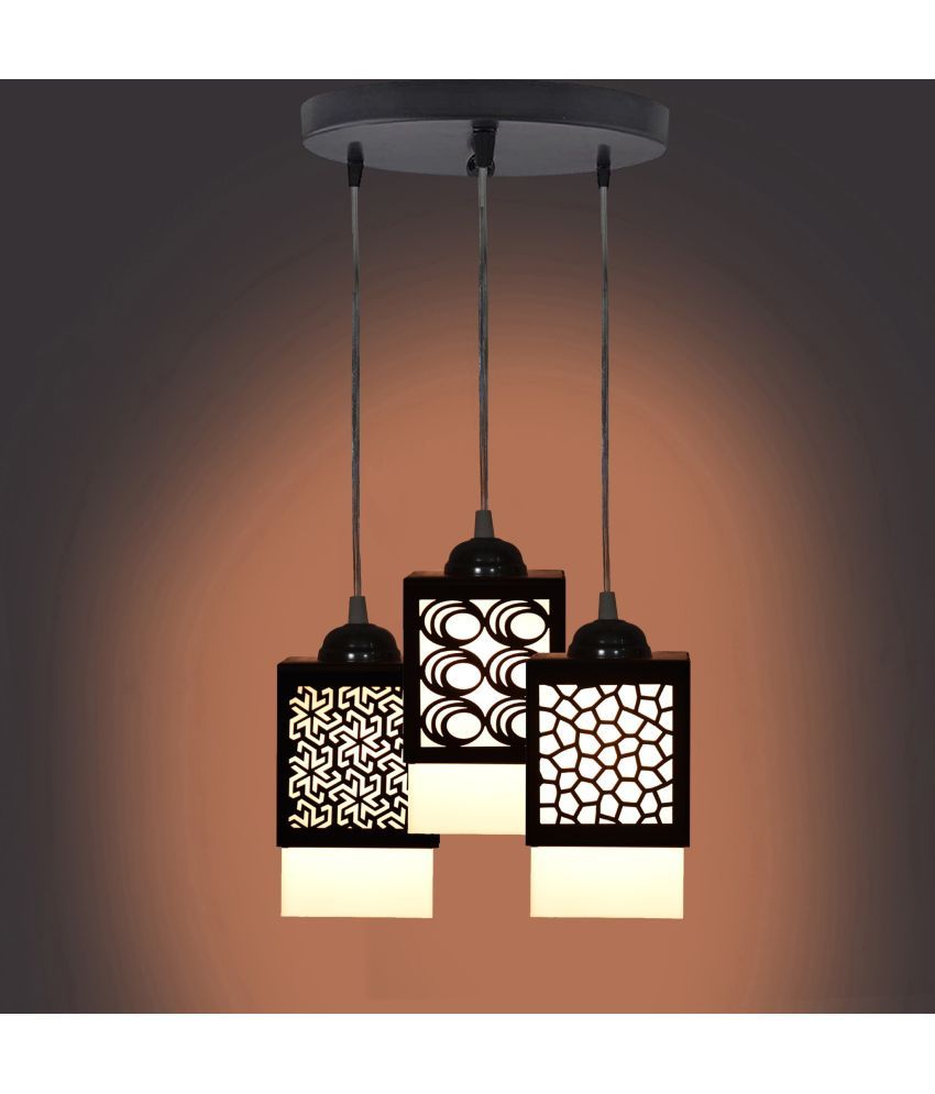     			Somil Wood Hanging Light Pendant Black - Pack of 1