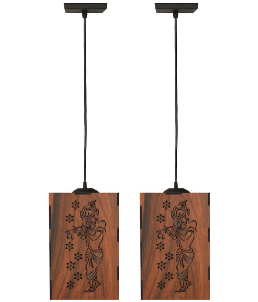     			Somil Wood Hanging Light Pendant Black - Pack of 2