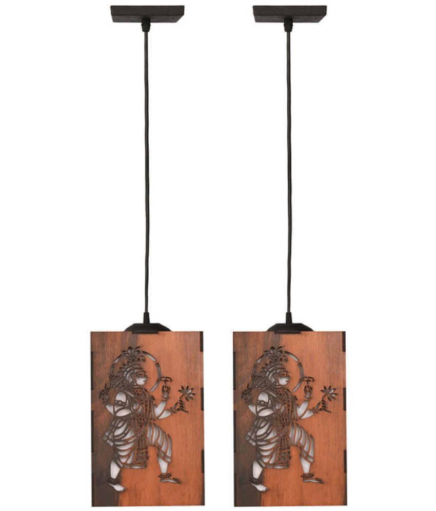     			Somil Wood Hanging Light Pendant Black - Pack of 2