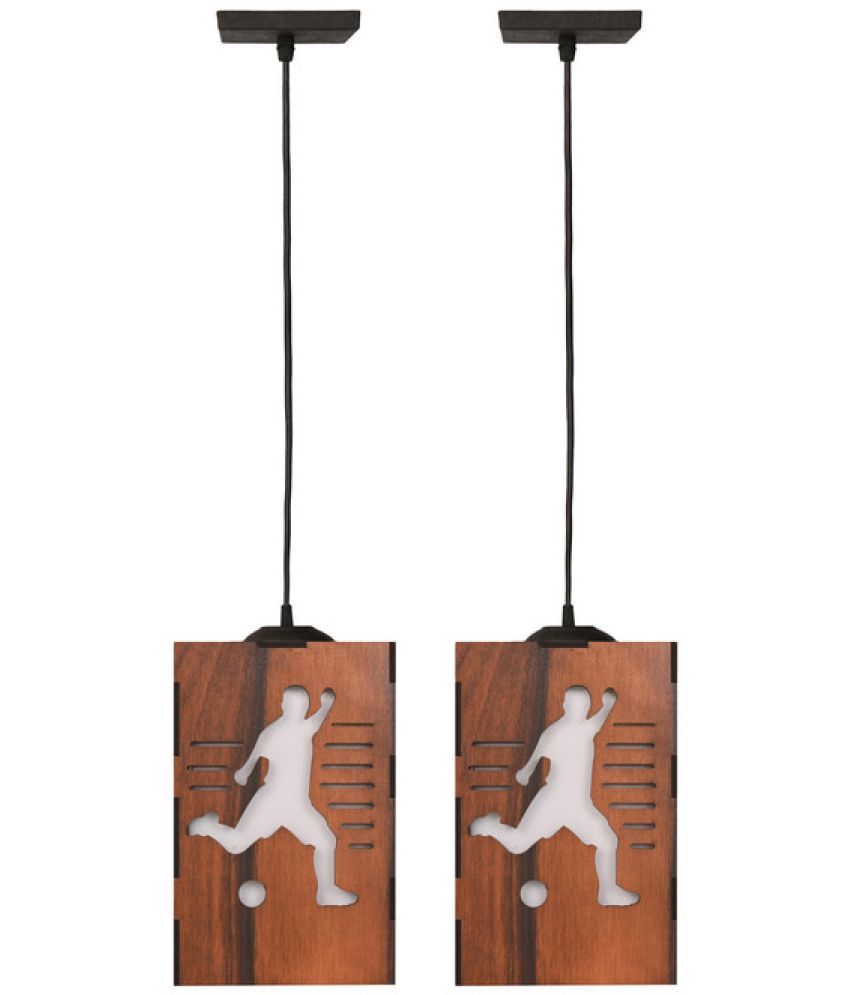     			Somil Wood Hanging Light Pendant Black - Pack of 2