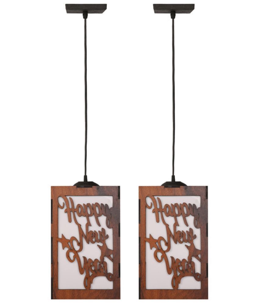     			Somil Wood Hanging Light Pendant Black - Pack of 2