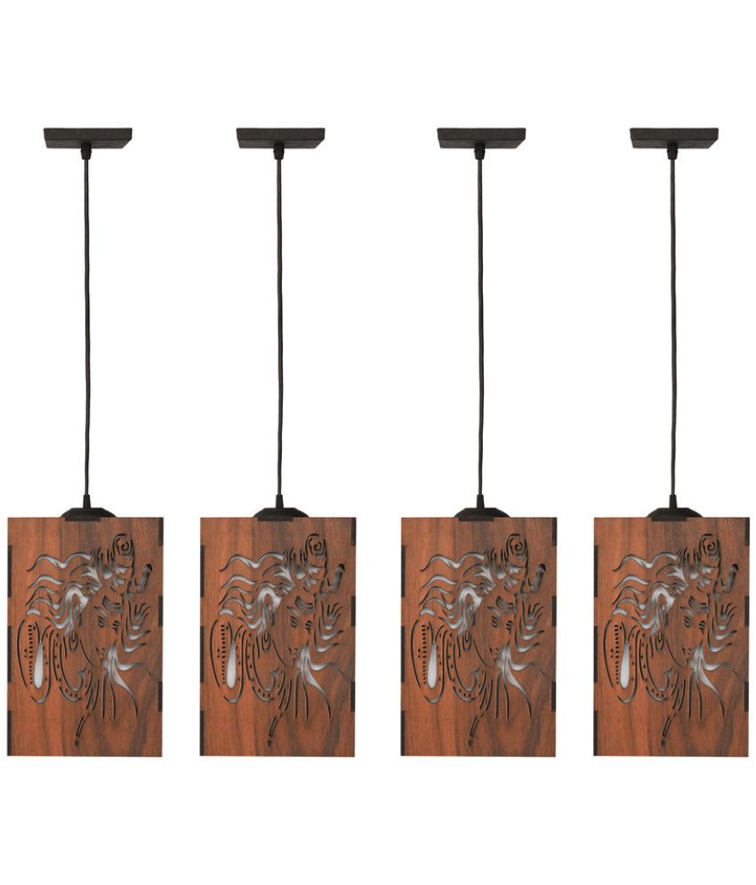     			Somil Wood Hanging Light Pendant Black - Pack of 4